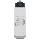 Personalized white 20 oz vacuum insulated water bottle with 'Football Helmet' design