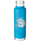 Personalized aqua 24 oz vacuum insulated water bottle with 'Football Helmet' design