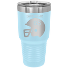 Personalized light blue 30 oz vacuum insulated tumbler with 'Football Helmet' design