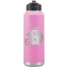 Personalized light purple 32 oz vacuum insulated water bottle with 'Football Helmet' design