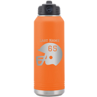 Personalized orange 32 oz vacuum insulated water bottle with 'Football Helmet' design
