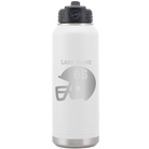 Personalized white 32 oz vacuum insulated water bottle with 'Football Helmet' design