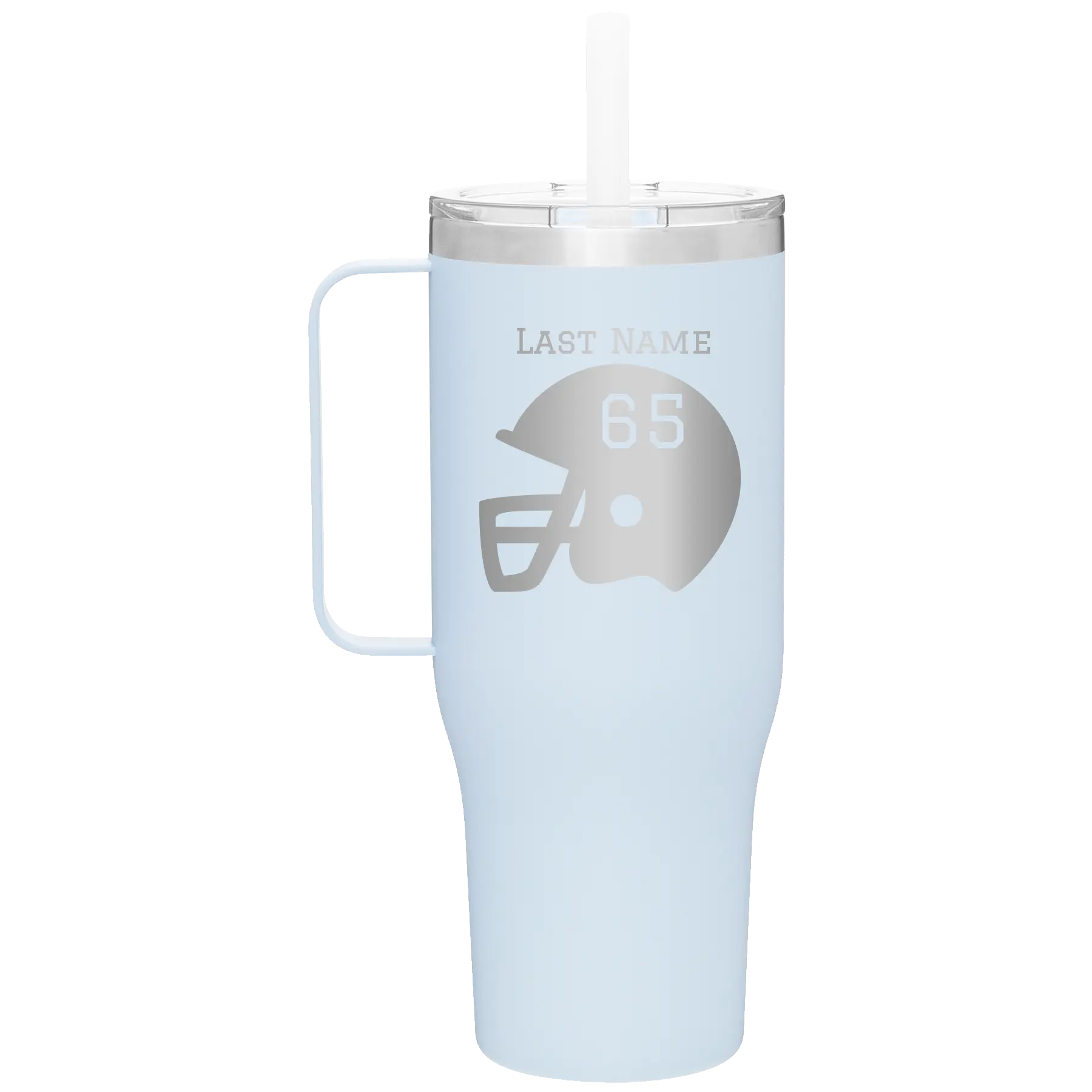 Personalized landfall 40 oz vacuum insulated tumbler mug with 'Football Helmet' design