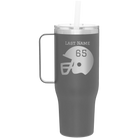 Personalized slate 40 oz vacuum insulated tumbler mug with 'Football Helmet' design