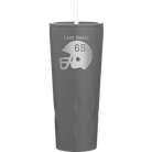 Personalized slate 20 oz vacuum insulated tumbler with 'Football Helmet' design