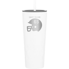 Personalized white 20 oz vacuum insulated tumbler with 'Football Helmet' design