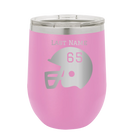 Personalized light purple 12 oz vacuum insulated wine cup with 'Football Helmet' design