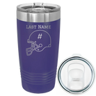 Personalized purple 20 oz vacuum insulated tumbler with 'Football Helmet 2' design