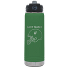 Personalized green 20 oz vacuum insulated water bottle with 'Football Helmet 2' design