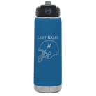 Personalized royal blue 20 oz vacuum insulated water bottle with 'Football Helmet 2' design