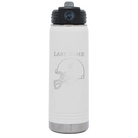 Personalized white 20 oz vacuum insulated water bottle with 'Football Helmet 2' design