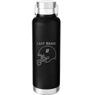 Personalized black 24 oz vacuum insulated water bottle with 'Football Helmet 2' design
