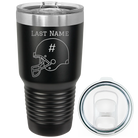 Personalized black 30 oz vacuum insulated tumbler with 'Football Helmet 2' design
