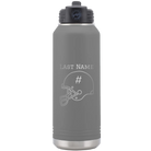 Personalized dark gray 32 oz vacuum insulated water bottle with 'Football Helmet 2' design