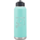 Personalized teal 32 oz vacuum insulated water bottle with 'Football Helmet 2' design