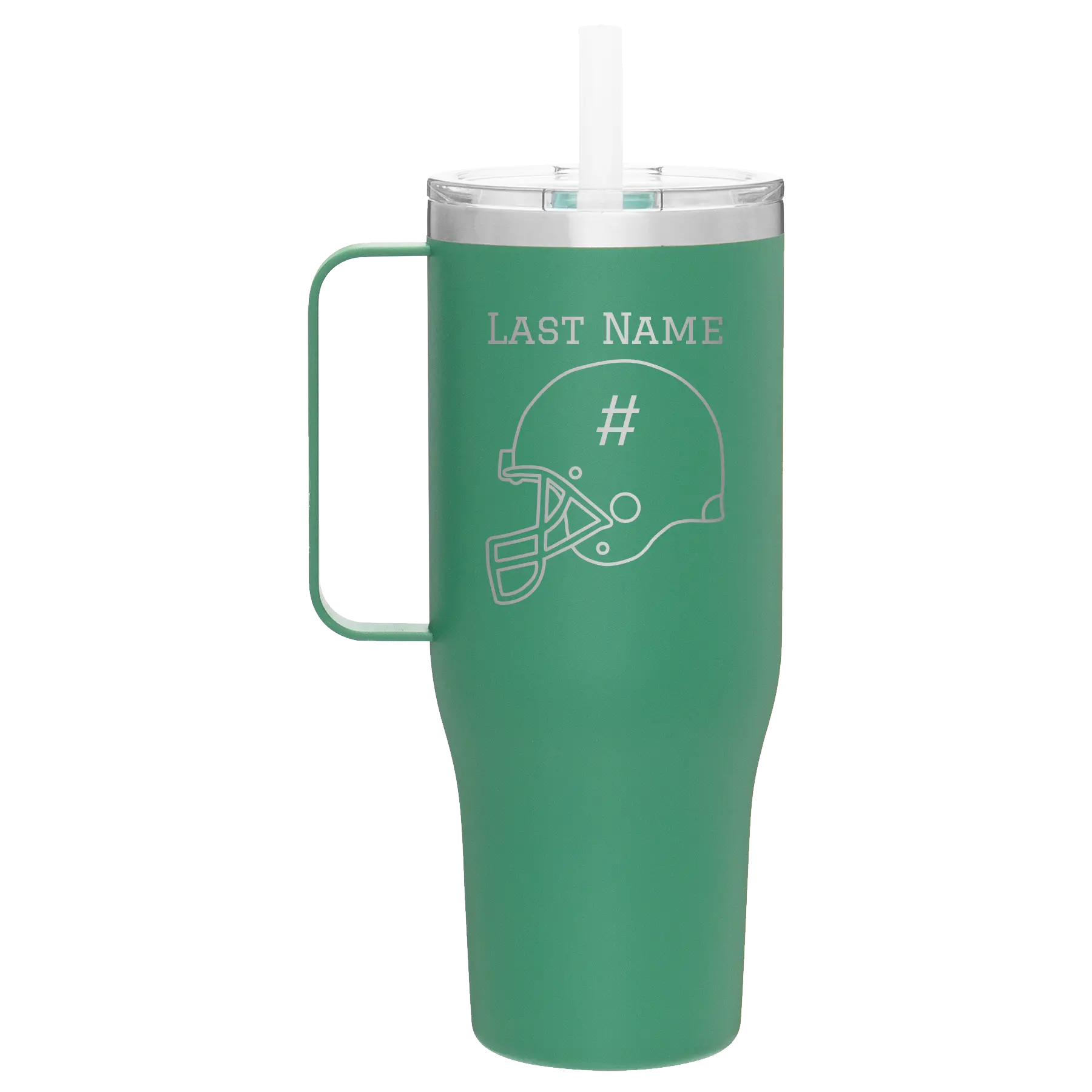 Personalized forage 40 oz vacuum insulated tumbler mug with 'Football Helmet 2' design