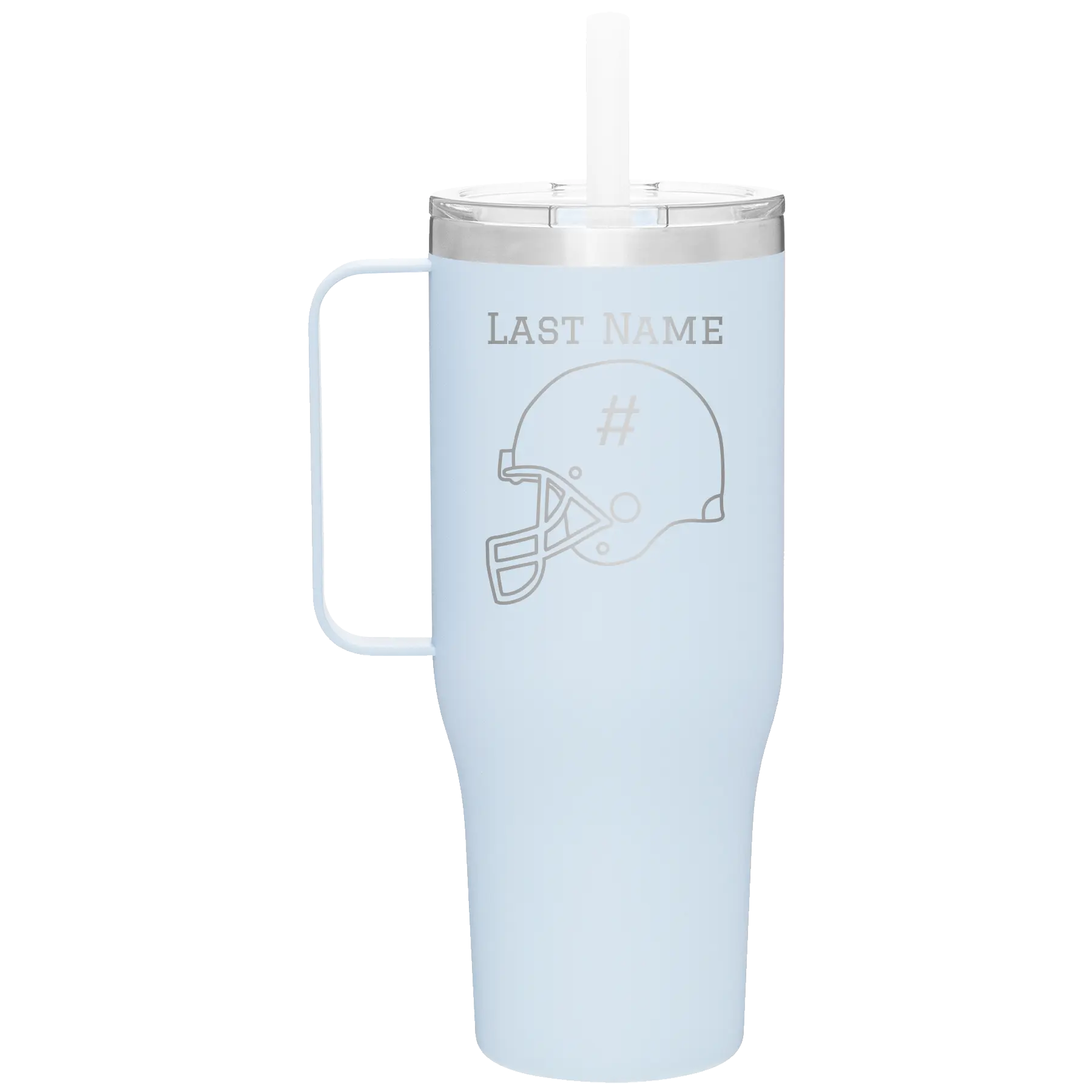 Personalized landfall 40 oz vacuum insulated tumbler mug with 'Football Helmet 2' design