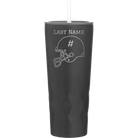 Personalized black 20 oz vacuum insulated tumbler with 'Football Helmet 2' design