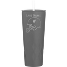 Personalized slate 20 oz vacuum insulated tumbler with 'Football Helmet 2' design