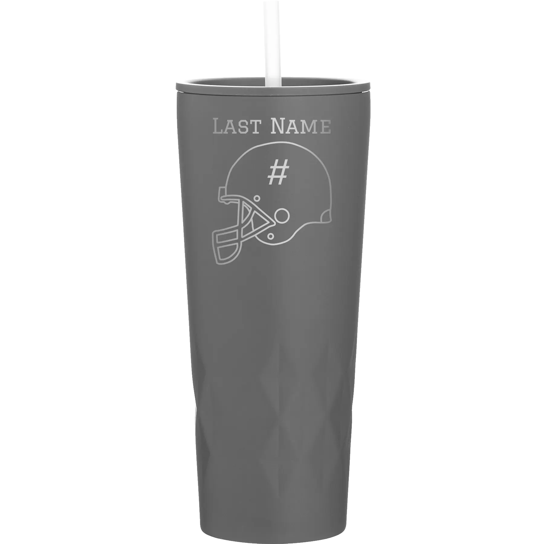 Personalized slate 20 oz vacuum insulated tumbler with 'Football Helmet 2' design