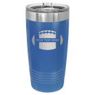 Personalized royal blue 20 oz vacuum insulated tumbler with 'Football' design