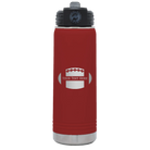 Personalized maroon 20 oz vacuum insulated water bottle with 'Football' design