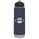 Personalized navy 20 oz vacuum insulated water bottle with 'Football' design