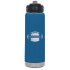 Personalized royal blue 20 oz vacuum insulated water bottle with 'Football' design