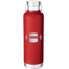 Personalized red 24 oz vacuum insulated water bottle with 'Football' design