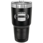 Personalized black 30 oz vacuum insulated tumbler with 'Football' design