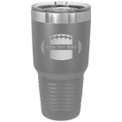 Personalized dark gray 30 oz vacuum insulated tumbler with 'Football' design