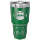 Personalized green 30 oz vacuum insulated tumbler with 'Football' design