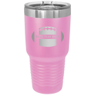 Personalized light purple 30 oz vacuum insulated tumbler with 'Football' design