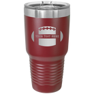 Personalized maroon 30 oz vacuum insulated tumbler with 'Football' design