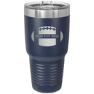 Personalized navy 30 oz vacuum insulated tumbler with 'Football' design