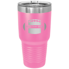 Personalized pink 30 oz vacuum insulated tumbler with 'Football' design