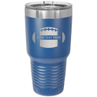 Personalized royal blue 30 oz vacuum insulated tumbler with 'Football' design