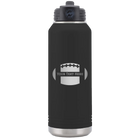 Personalized black 32 oz vacuum insulated water bottle with 'Football' design