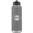 Personalized dark gray 32 oz vacuum insulated water bottle with 'Football' design