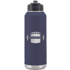 Personalized navy 32 oz vacuum insulated water bottle with 'Football' design