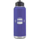 Personalized purple 32 oz vacuum insulated water bottle with 'Football' design
