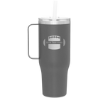 Personalized slate 40 oz vacuum insulated tumbler mug with 'Football' design