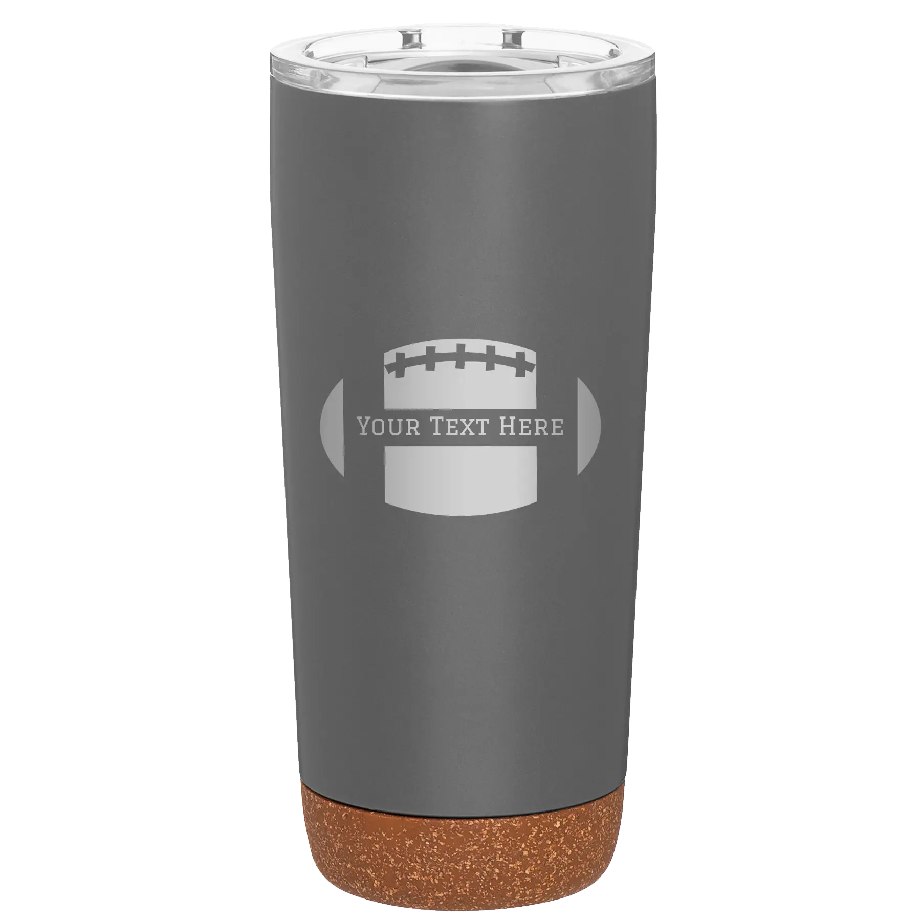 Personalized storm gray 20 oz vacuum insulated tumbler with 'Football' design