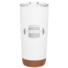 Personalized white 20 oz vacuum insulated tumbler with 'Football' design