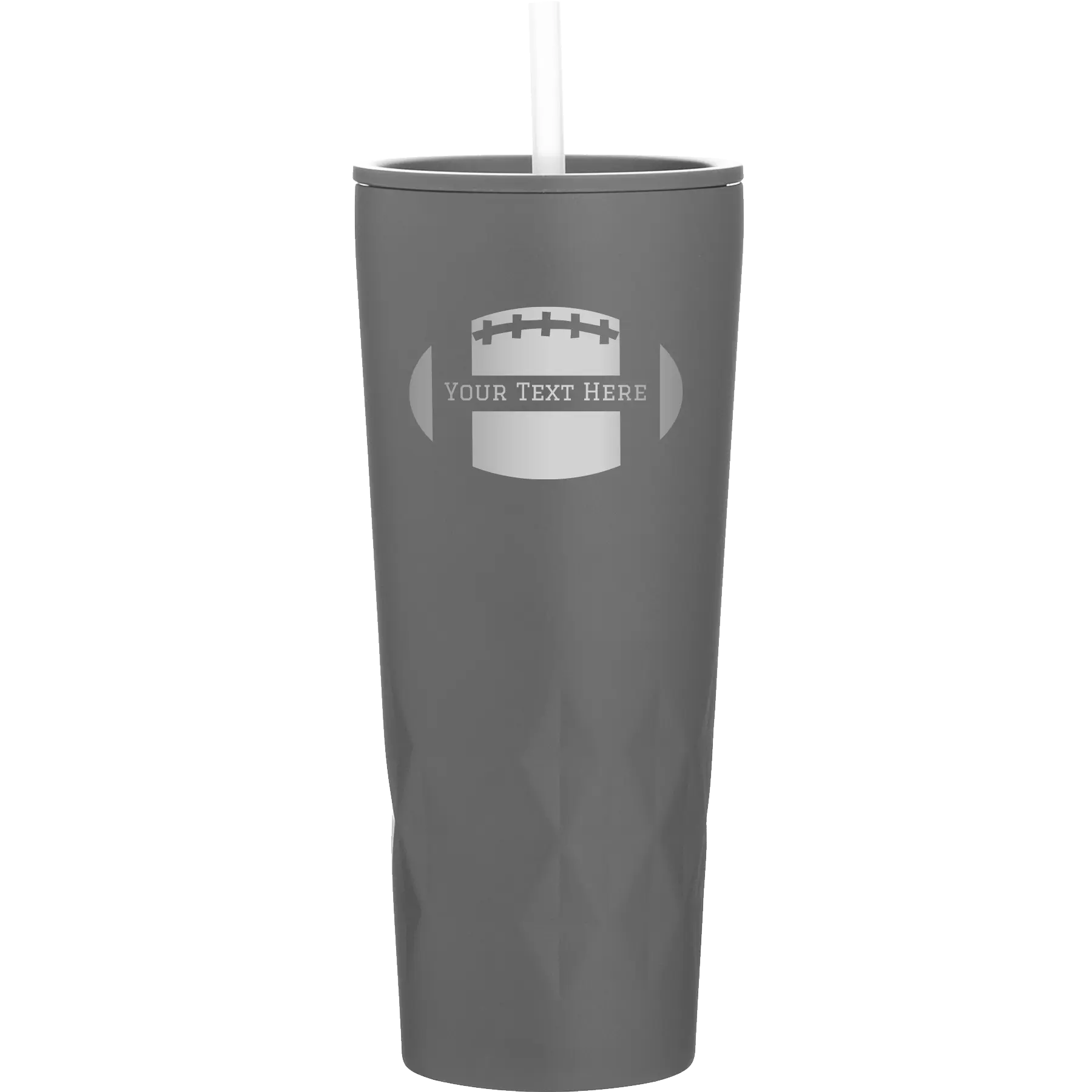 Personalized slate 20 oz vacuum insulated tumbler with 'Football' design