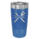 Personalized royal blue 20 oz vacuum insulated tumbler with 'Grill' design