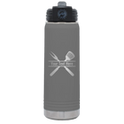 Personalized dark gray 20 oz vacuum insulated water bottle with 'Grill' design