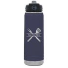 Personalized navy 20 oz vacuum insulated water bottle with 'Grill' design