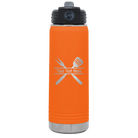 Personalized orange 20 oz vacuum insulated water bottle with 'Grill' design