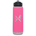 Personalized pink 20 oz vacuum insulated water bottle with 'Grill' design